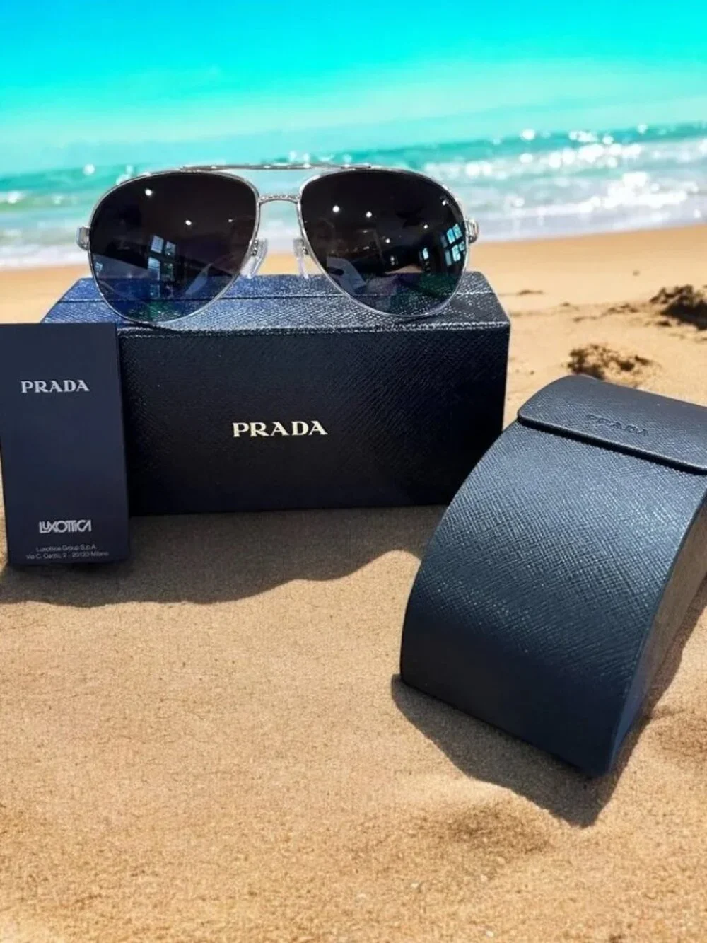 PRADA Polarized Men/Women Aviator Sunglasses - NEW